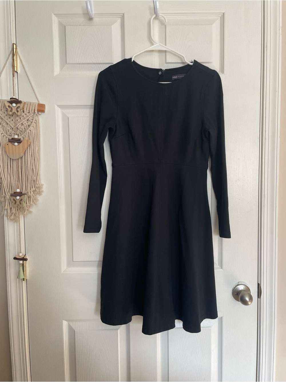 M&S Collection Women’s size 10 Black Long-Sleeve Fit & Flare Dress